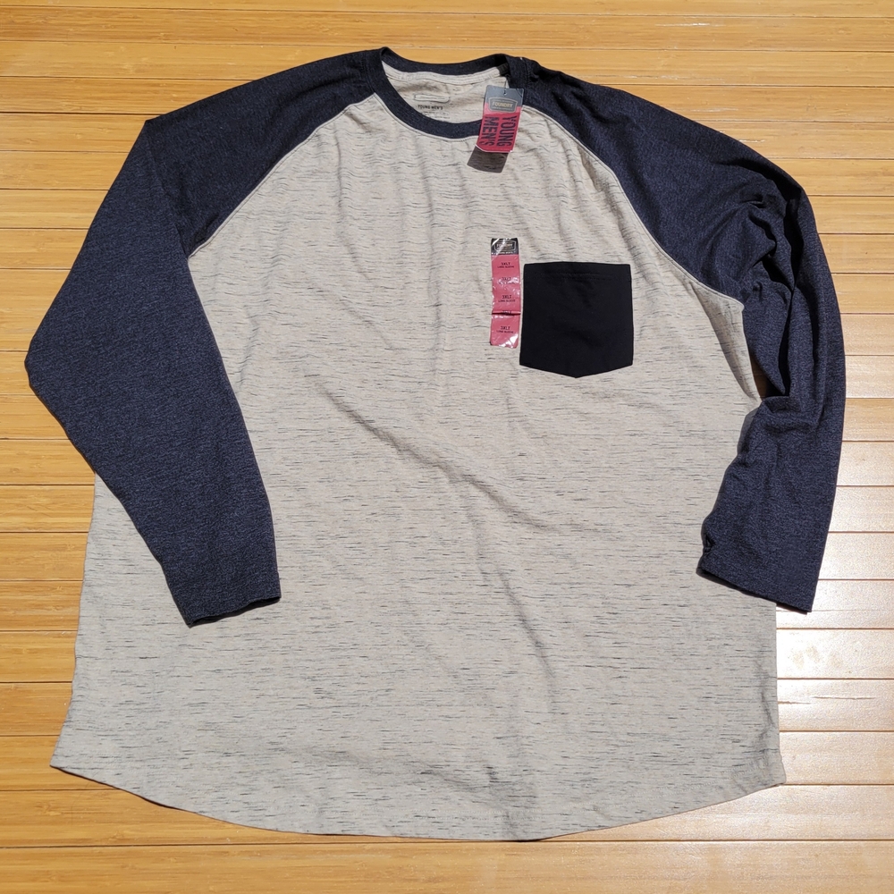 3XLT Mens Long Sleeve Jersey Shirt NWT